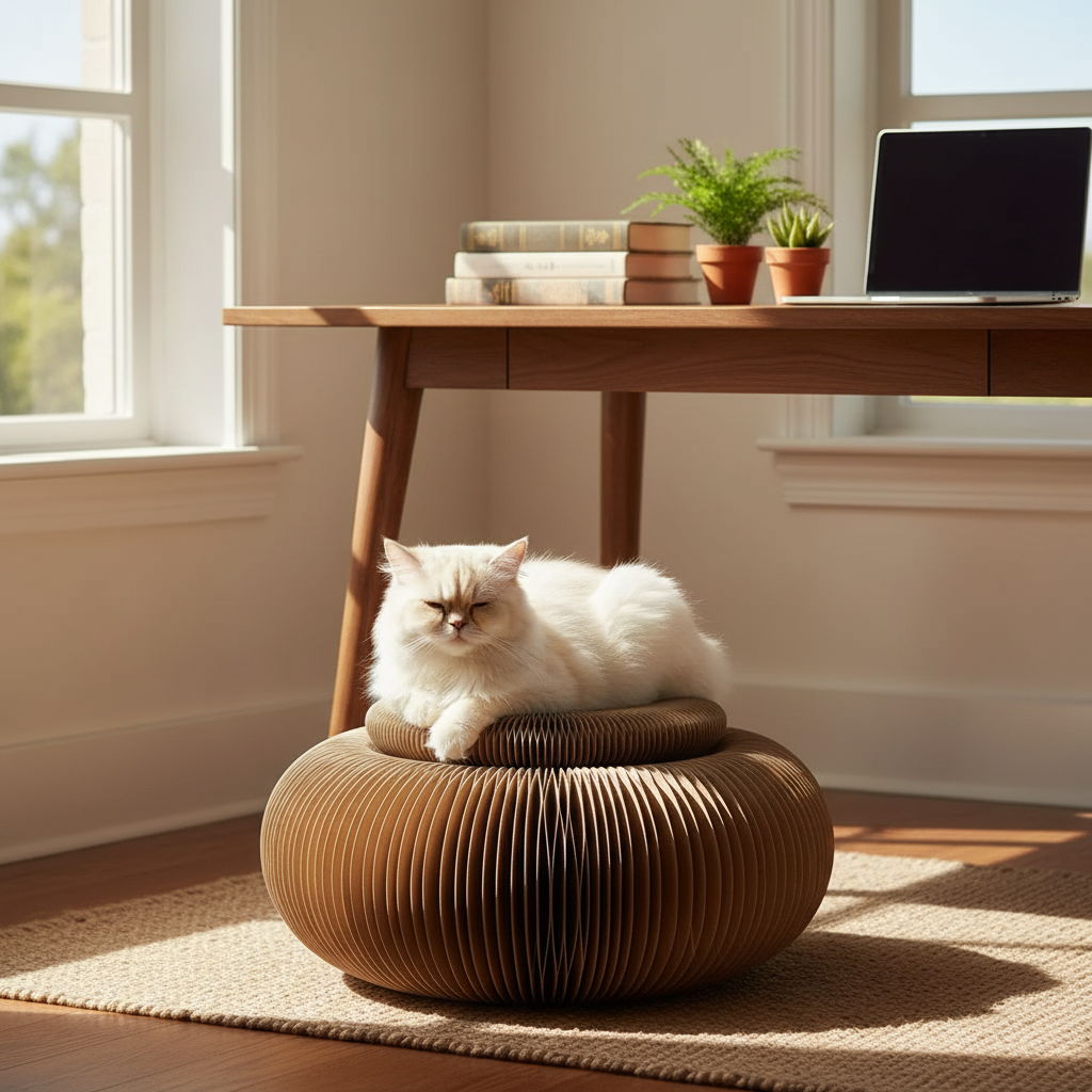 Magic Cat Scratch Organ Board Cat Toy with Ball Cat Grinding Claw Cat Climbing Frame Kitten Round Corrugated Cat Scratching Toy