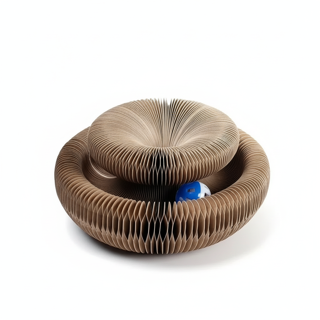 Magic Cat Scratch Organ Board Cat Toy with Ball Cat Grinding Claw Cat Climbing Frame Kitten Round Corrugated Cat Scratching Toy