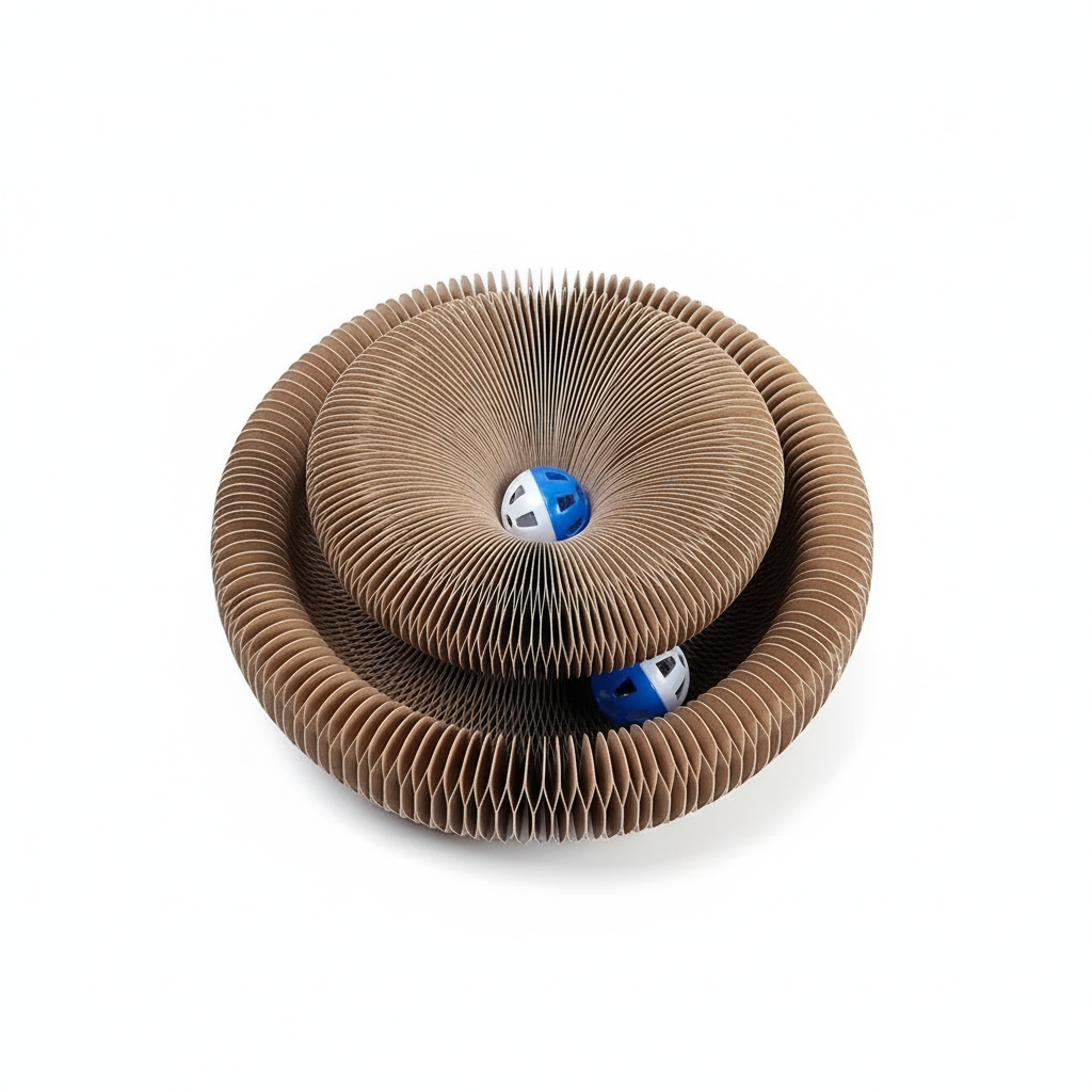 Magic Cat Scratch Organ Board Cat Toy with Ball Cat Grinding Claw Cat Climbing Frame Kitten Round Corrugated Cat Scratching Toy