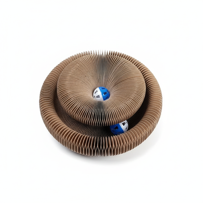 Magic Cat Scratch Organ Board Cat Toy with Ball Cat Grinding Claw Cat Climbing Frame Kitten Round Corrugated Cat Scratching Toy